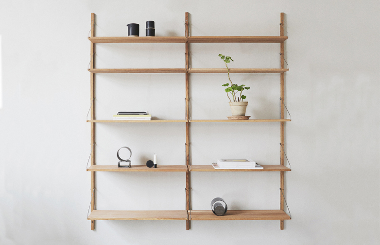 Shelf Library H148 Double Section – Natural