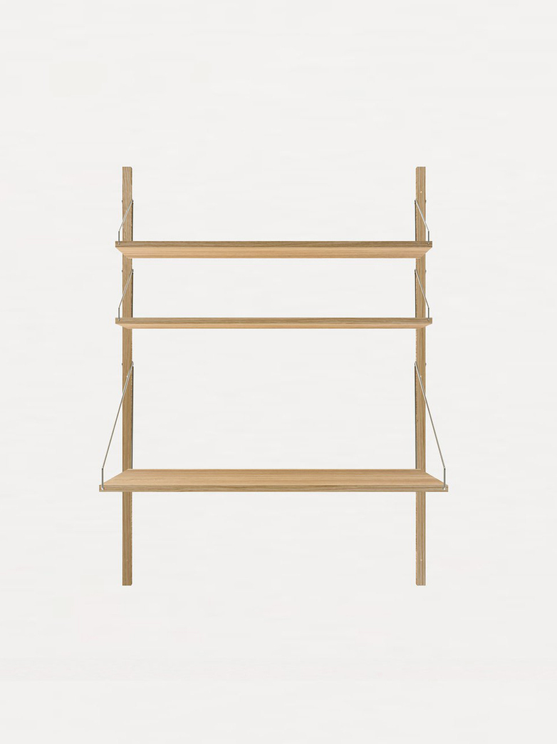 Shelf Library H148 Desk Section – White