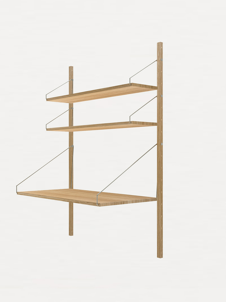 Shelf Library H148 Desk Section – White
