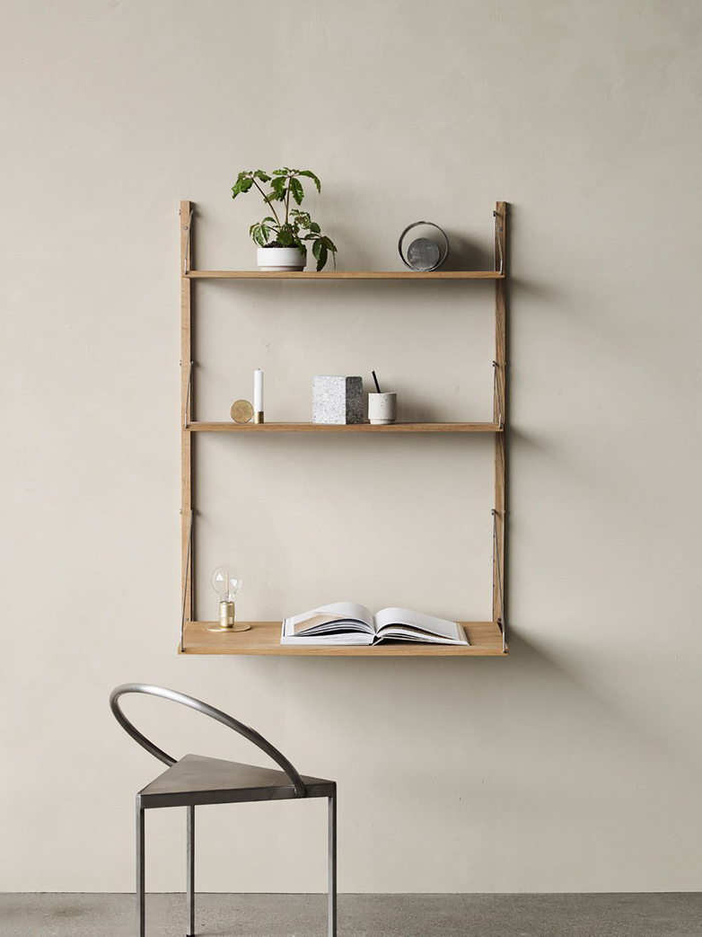 Shelf Library H148 Desk Section – White