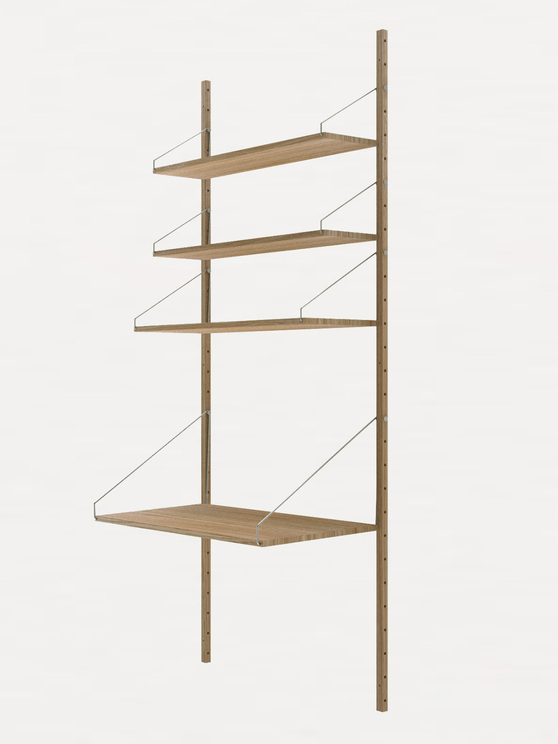 Shelf Library H185 Desk Section – Natural