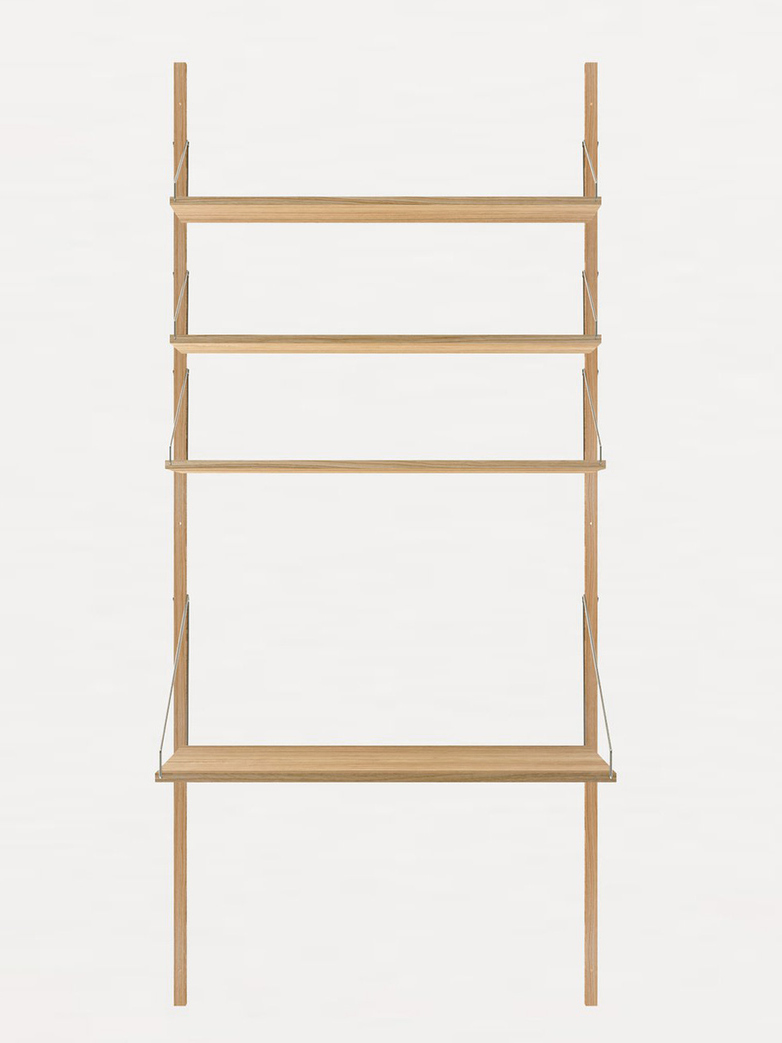 Shelf Library H185 Desk Section – Natural