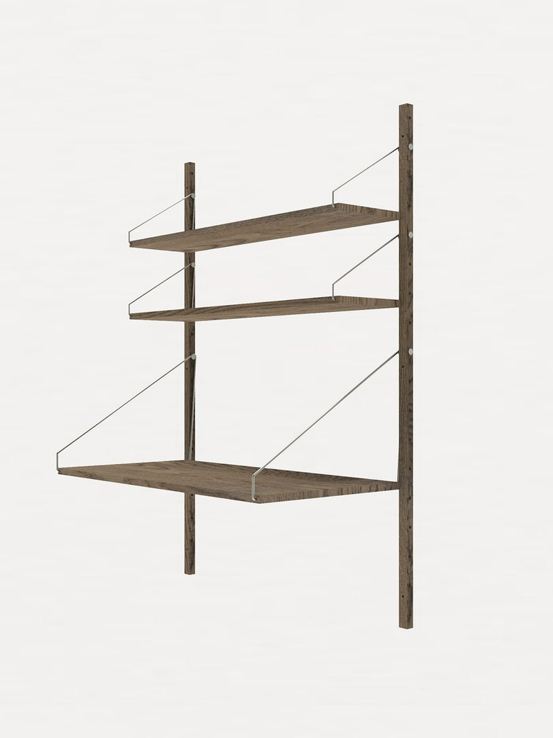 Shelf Library H148 Desk Section – Dark