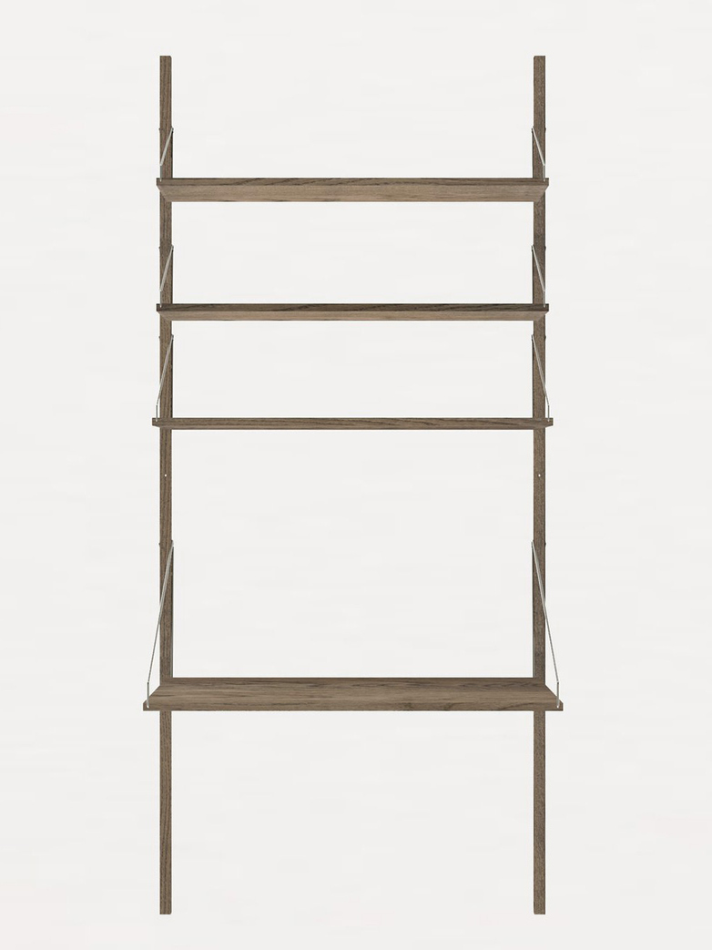 Shelf Library H185 Desk Section – Dark