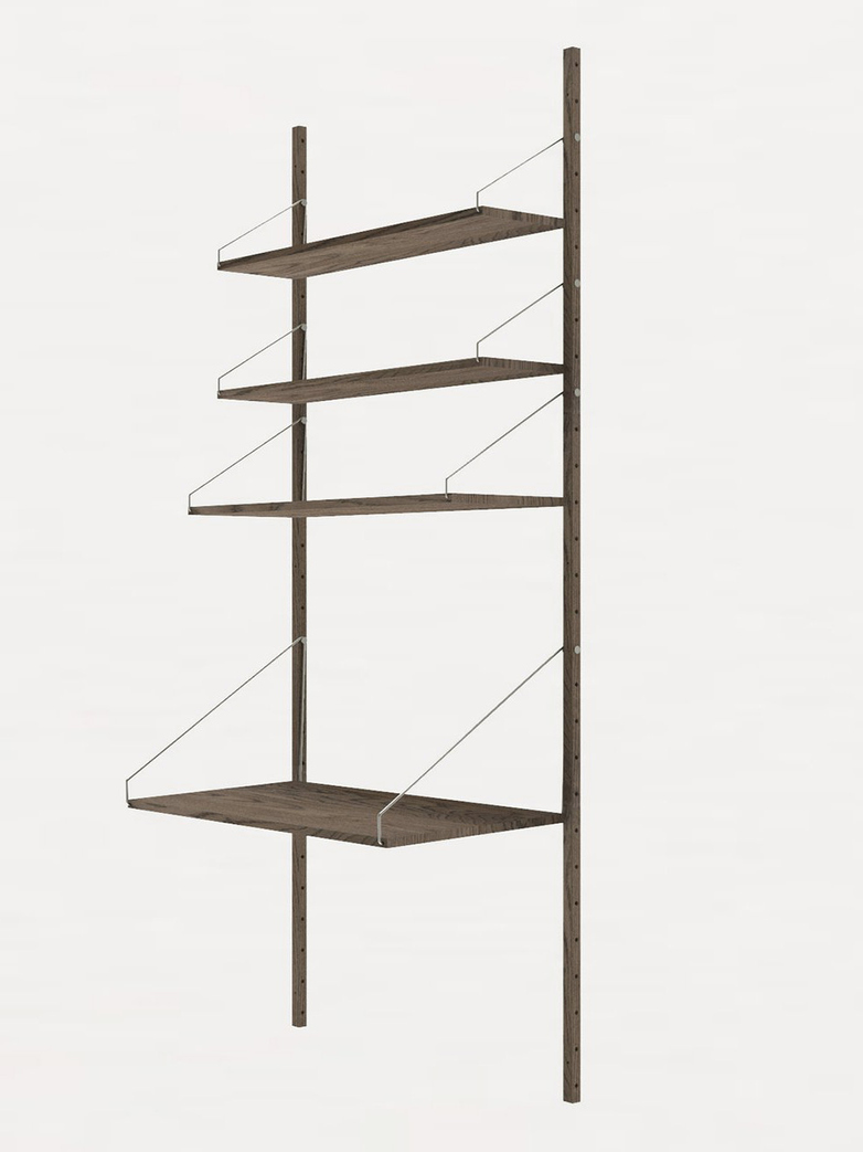 Shelf Library H185 Desk Section – Dark