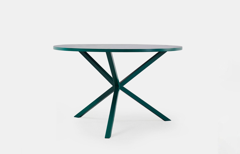 NEB Round Dining Table – Zinc/Green