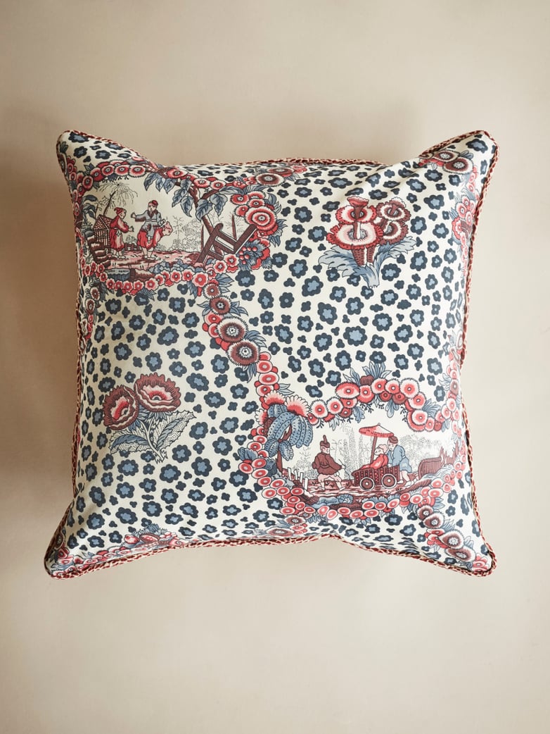 Chinese Leopard Toile – Red/Blue – 50 x 50