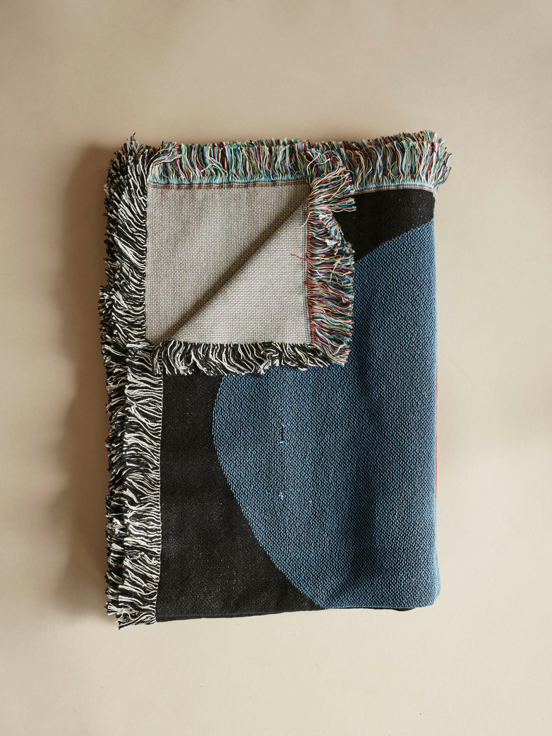 Tapestry Blanket – Black/Blue