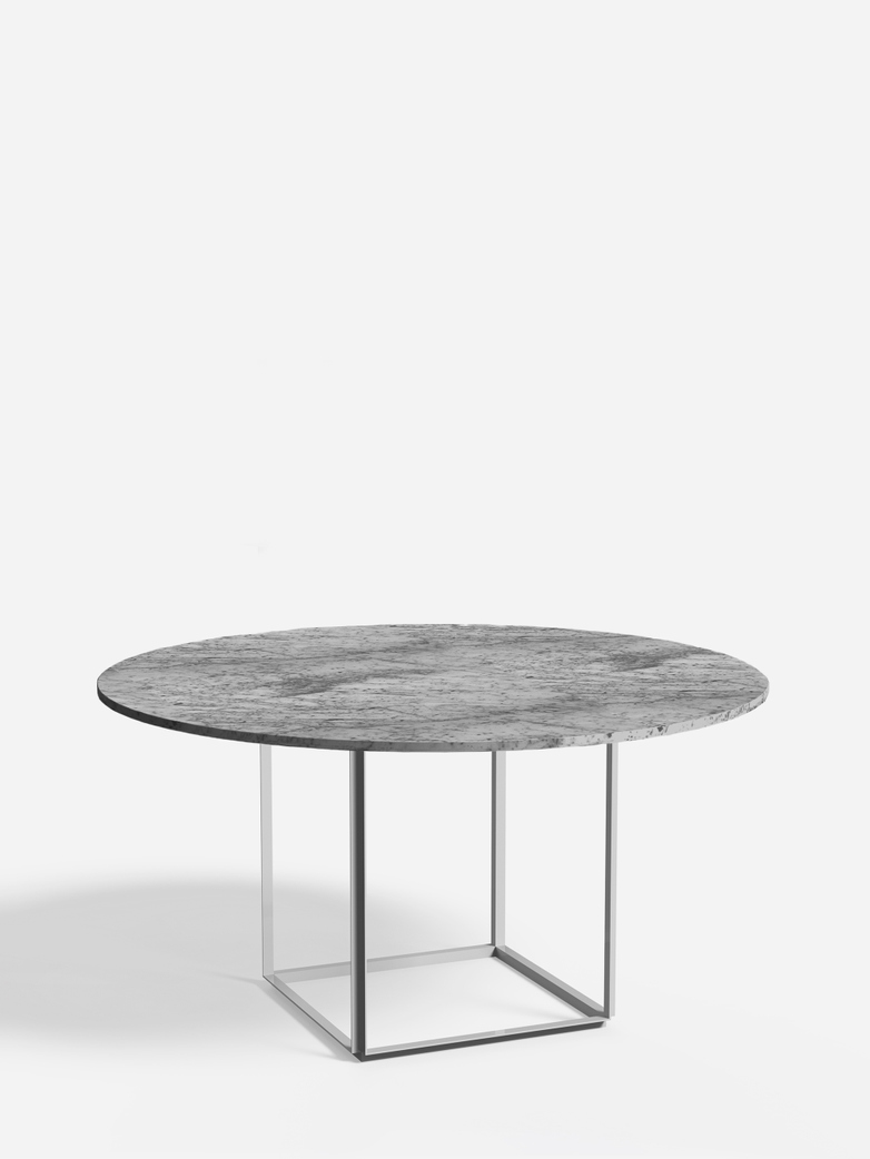 Florence Dining Table – White Metalic/Grey Marble – Ø145