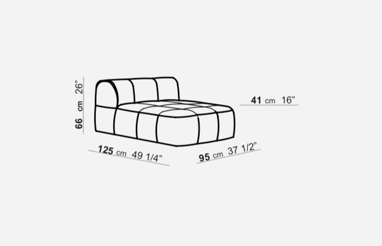Element without Armrest - 125 x 95 - T2