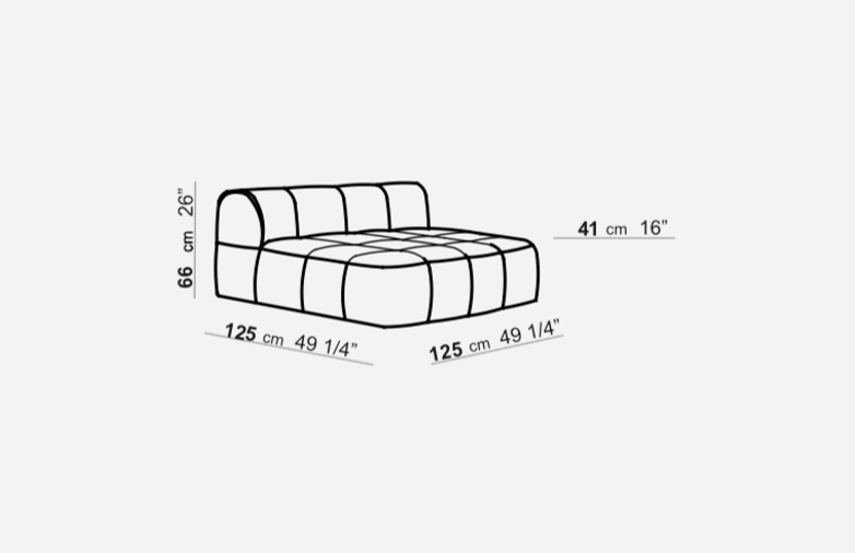 Element without Armrest - 125 x 125 - T4