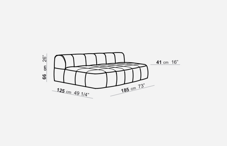 Element without Armrest - 125 x 185 - T4