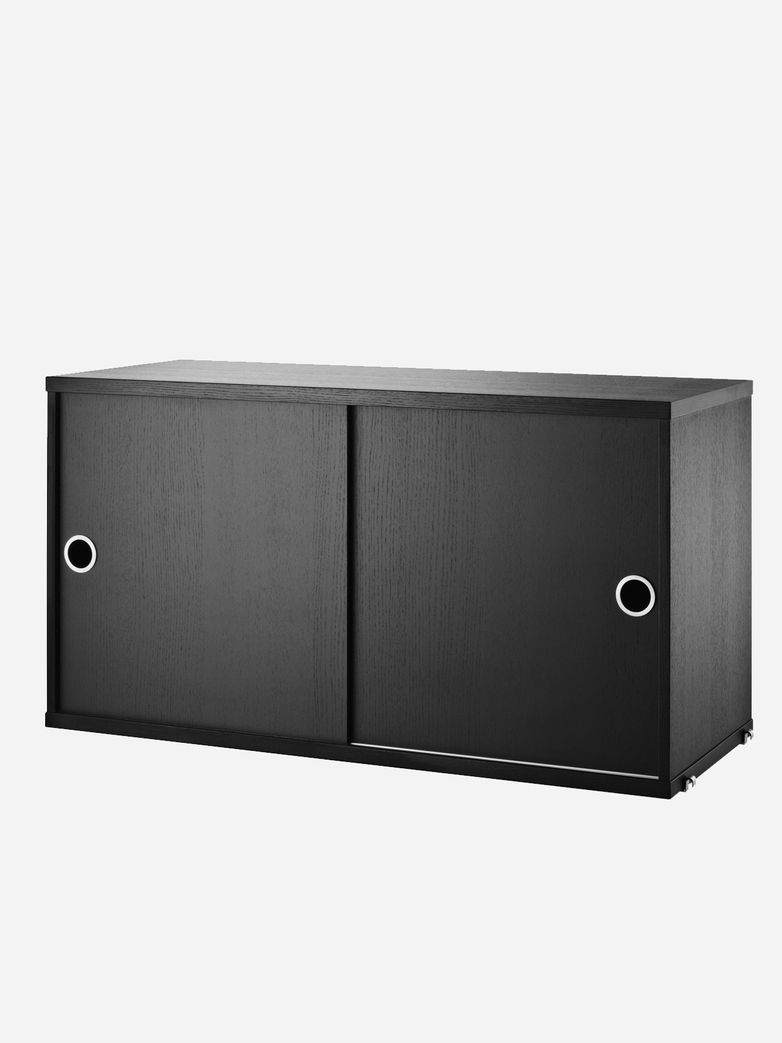 Cabinet With Sliding Doors – Black Stained Ash
