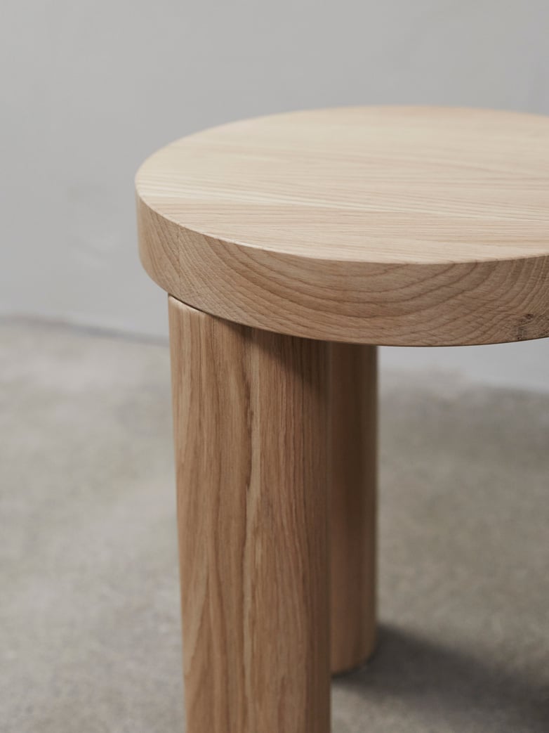 Offset Stool/Side Table – Natural Oak