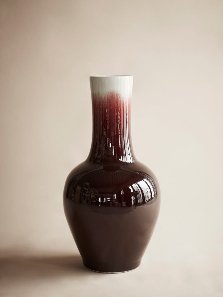 Straight Neck Vase Ox Blood