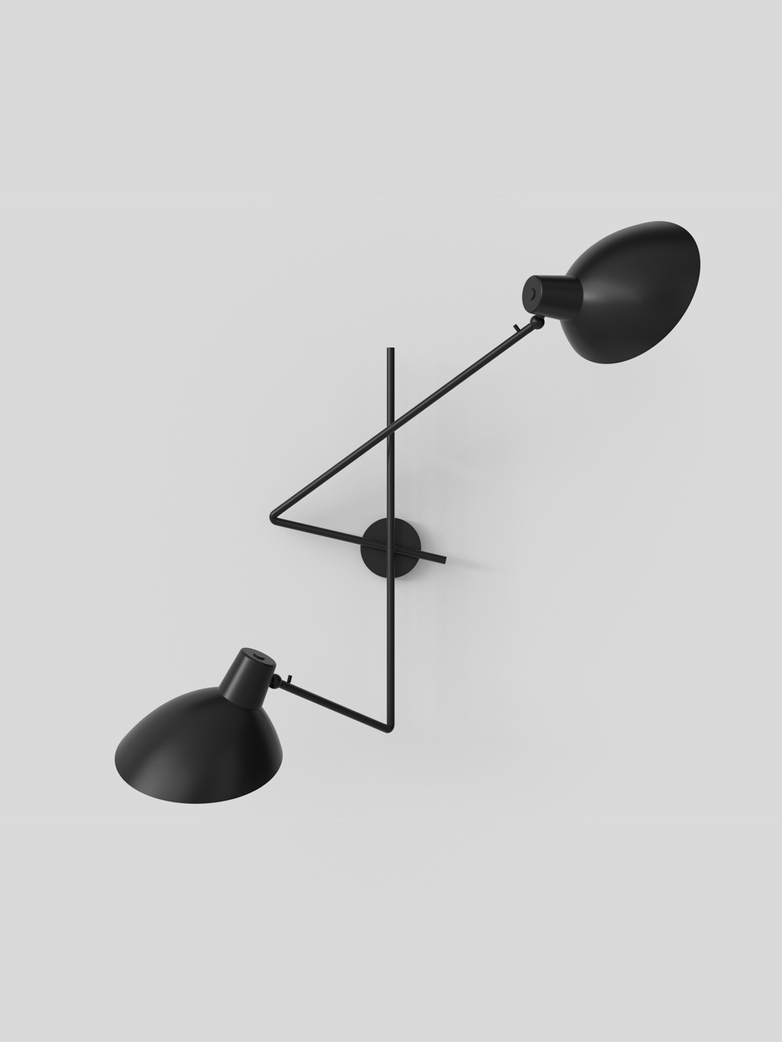 Cinquanta Twin Wall Lamp - Brass/Black