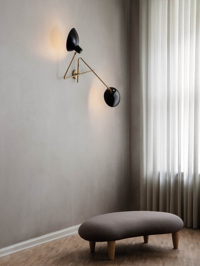 Cinquanta Twin Wall Lamp - Brass/Black