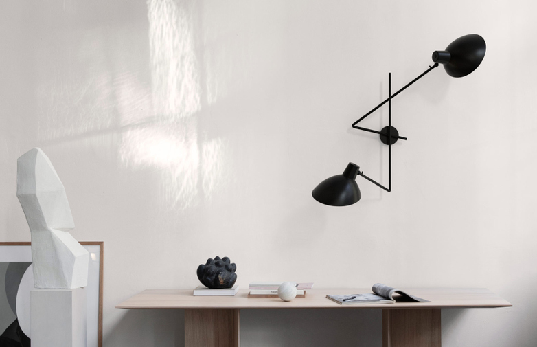 Cinquanta Twin Wall Lamp - Brass/Black