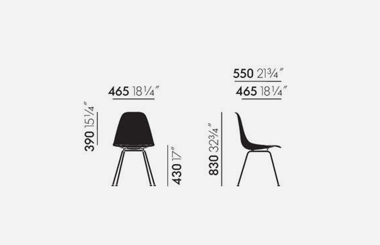 Eames Fiberglass Chairs – DSX – Chrome – Parchment