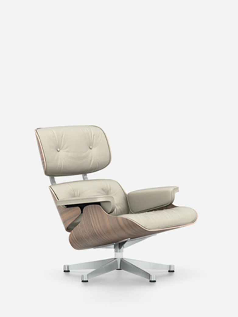 Lounge Chair – Chromed – White Pigmented Walnut