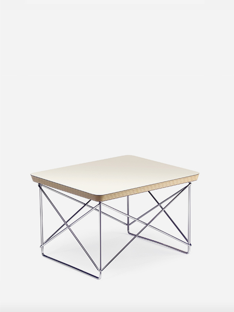Occasional Table LTR – Chrome Base – White