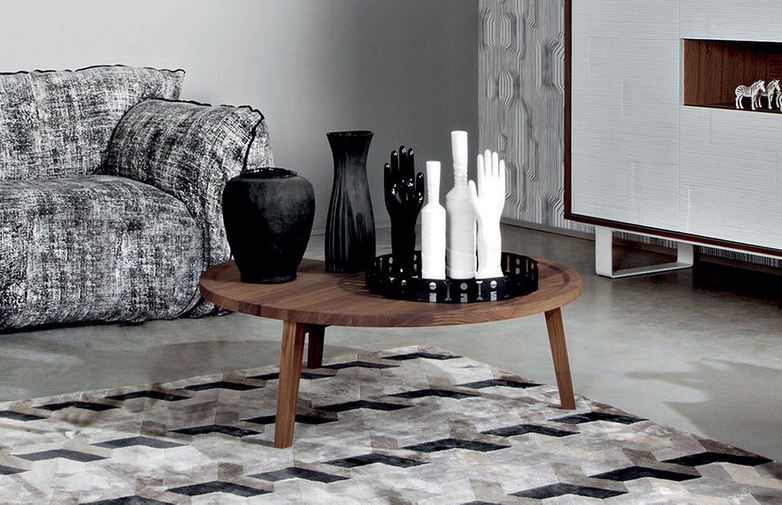 Gray 49 Coffee Table – Walnut – Ø100