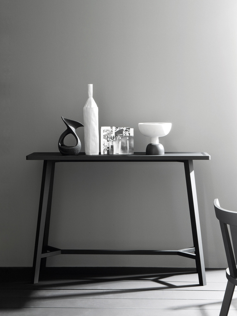Gray 61 Console Table – Black