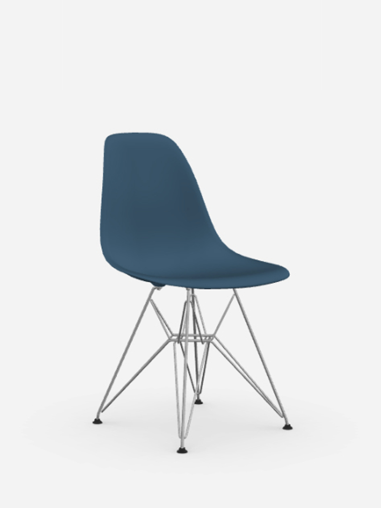 Eames Plastic Chair – DSR – Sea Blue – Chrome