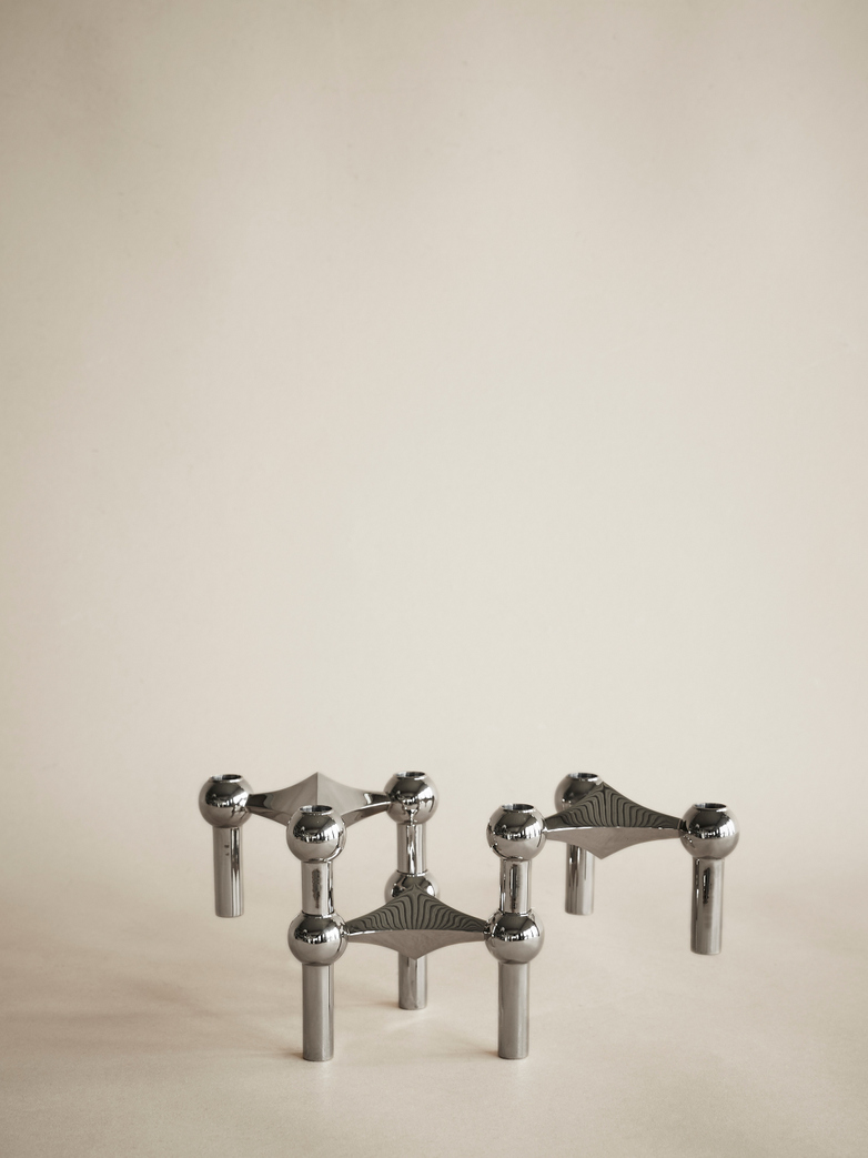 Nagel Candle Holder Chrome Set of 3
