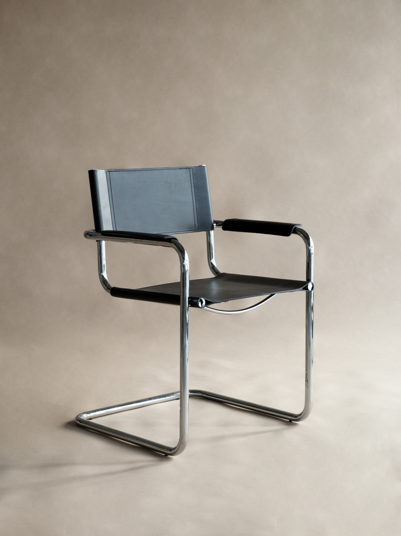 Bauhaus Armchair MS65 - Chrome Frame Black Leather