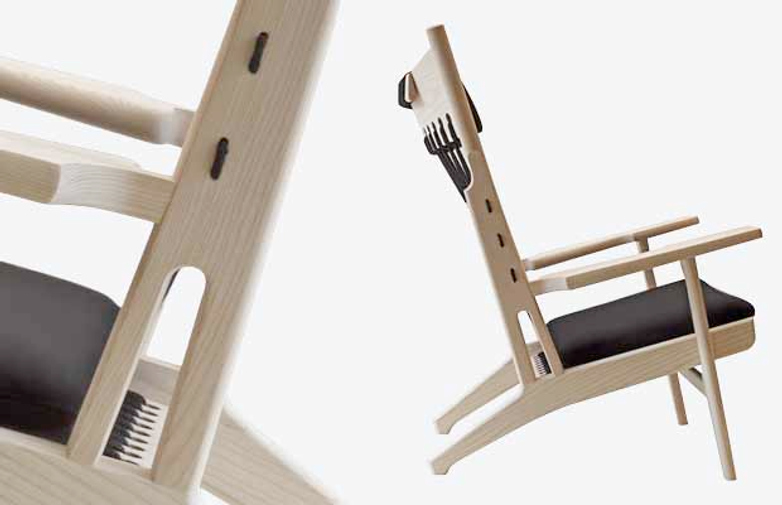 PP129 Web Chair – Soaptreated Ash – Black Leather
