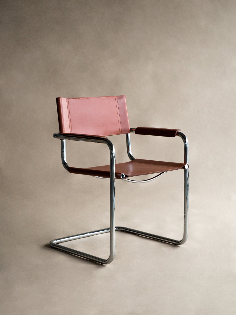 Bauhaus Armchair MS65 - Chrome Brown Leather