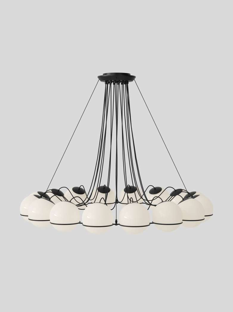 Model 2109 - 16 Opaline Spheres - 20 cm Black