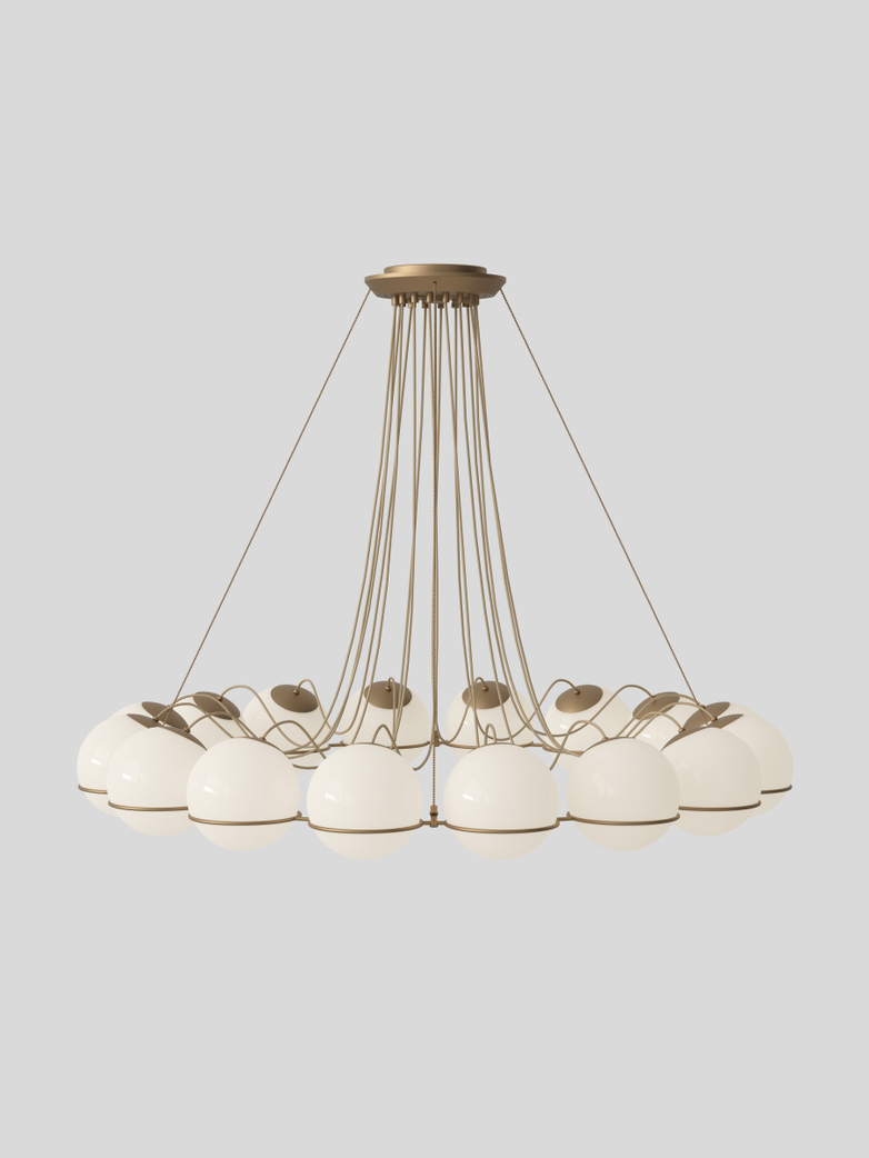 Model 2109 - 16 Opaline Spheres - 20 cm Champagne