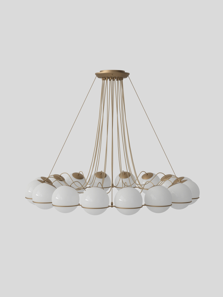 Model 2109 - 16 Opaline Spheres - 20 cm Champagne