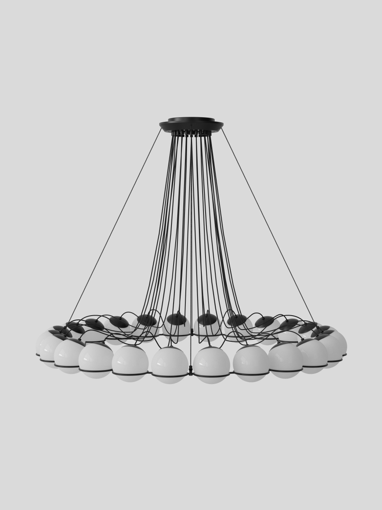 Model 2109 - 24 Opaline Spheres - 14 cm Black