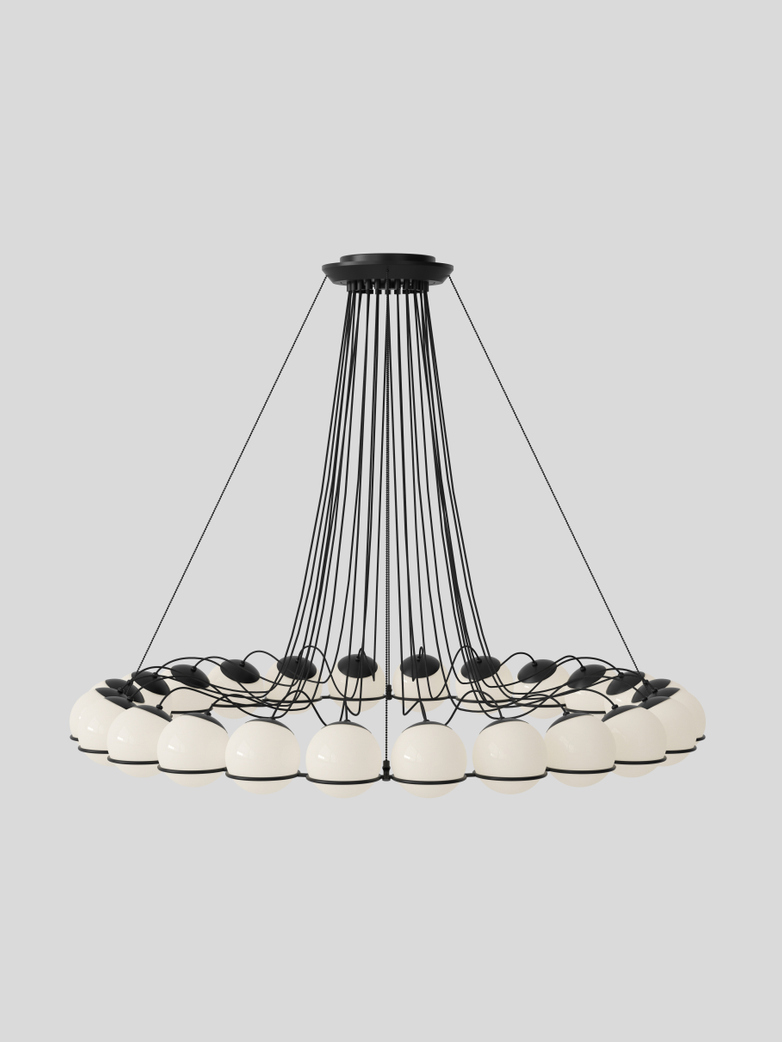 Model 2109 - 24 Opaline Spheres - 14 cm Black