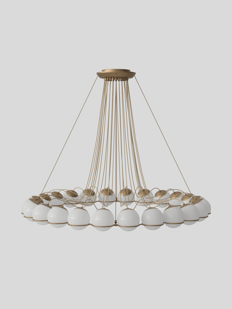 Model 2109 - 24 Opaline Spheres - 14 cm Champagne