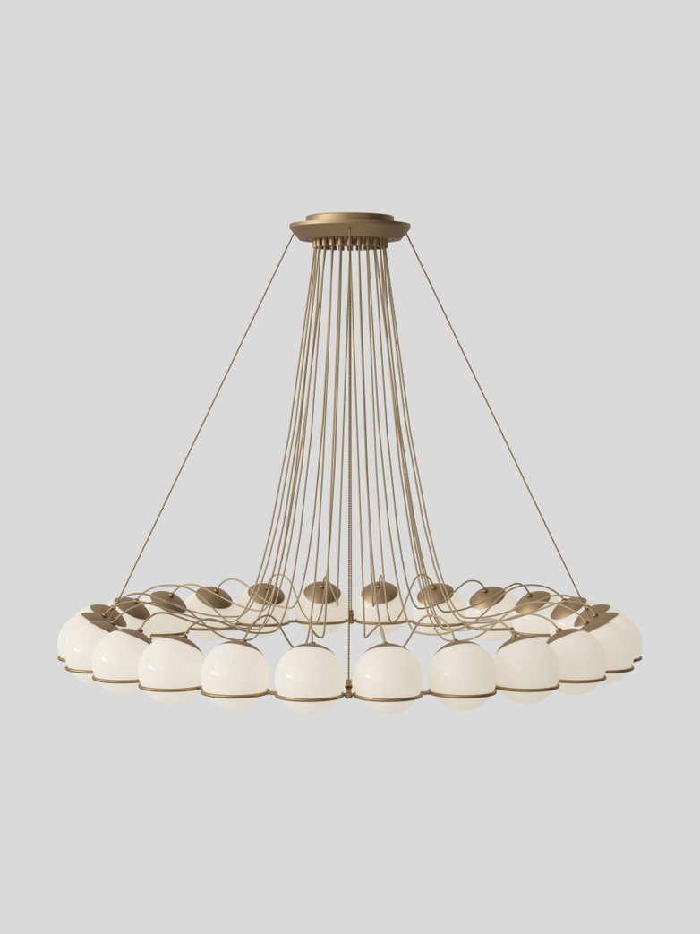 Model 2109 - 24 Opaline Spheres - 14 cm Champagne