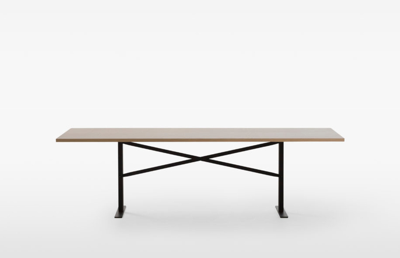 Ferric Table – Black Stained Oak / Ivory – 210 x 100