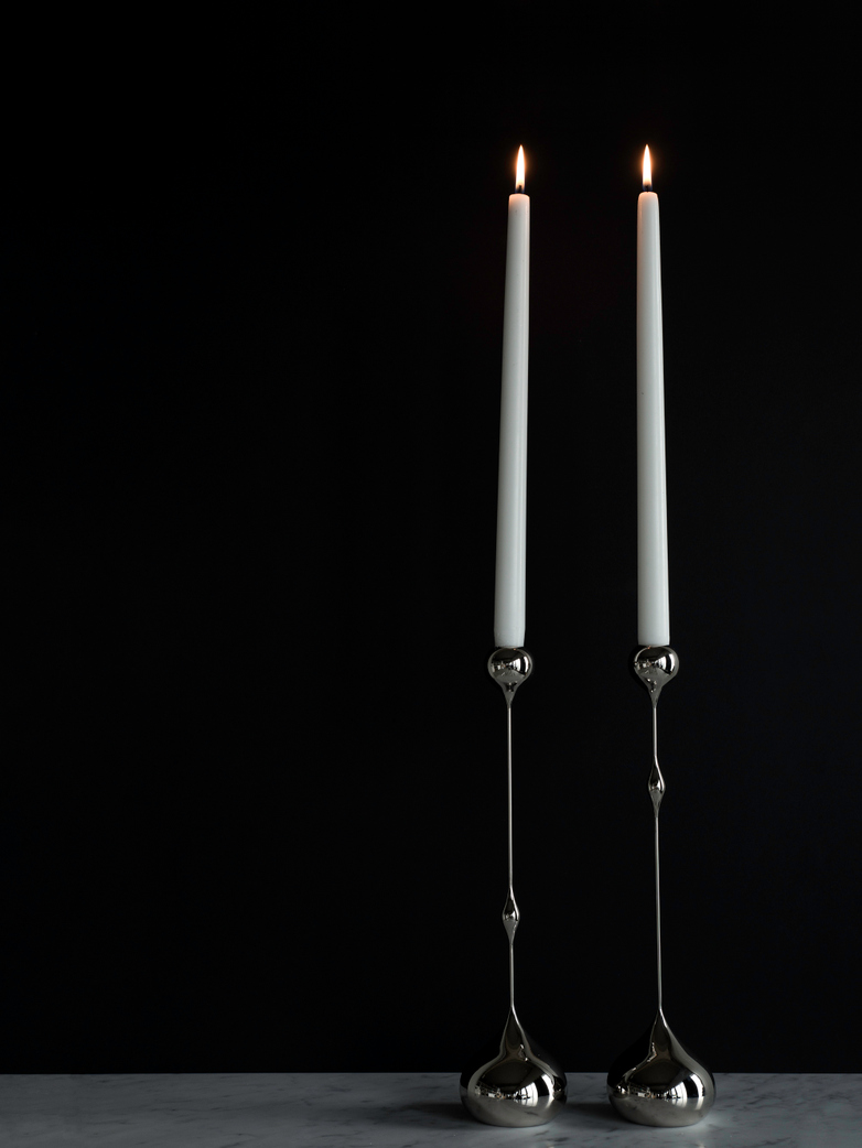 Tender Candle Holder Nickel – Low