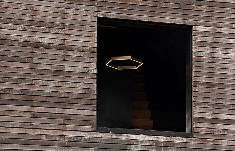 Hex 750 Pendant – Brass
