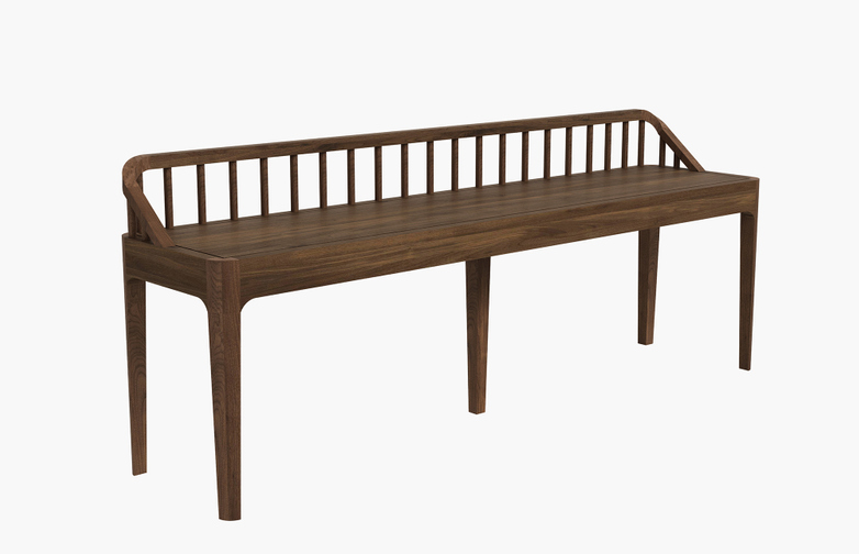 Spindle Bench – Walnut