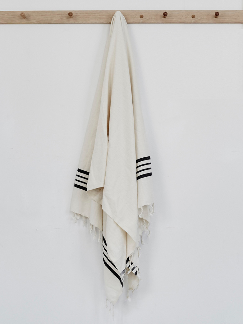 Hamam Beach Towel 100x180cm Raw Black