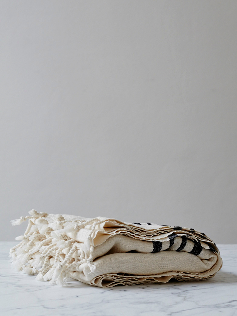 Hamam Beach Towel 100x180cm Raw Black