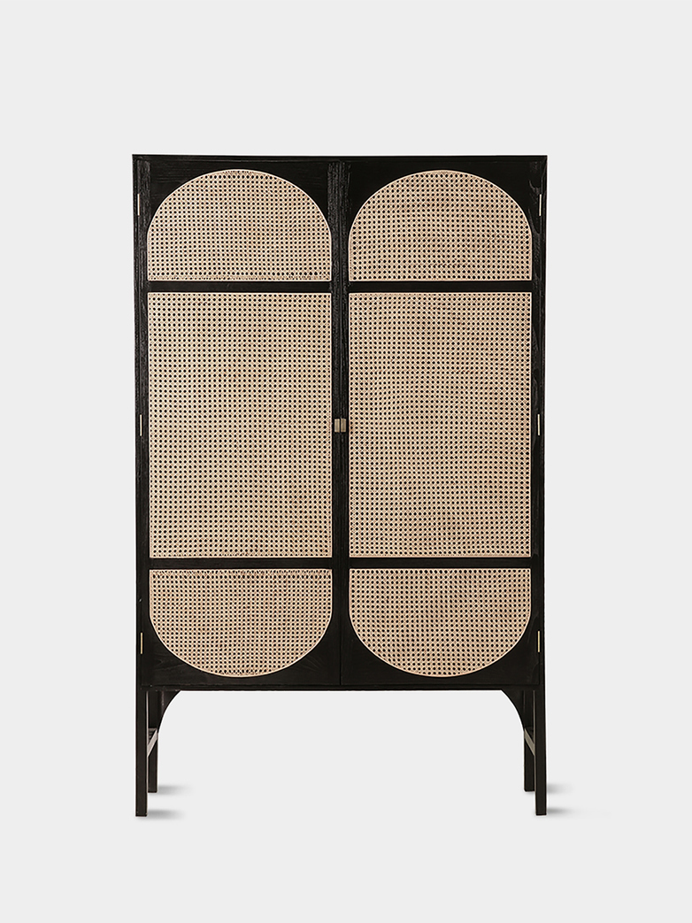 Retro webbing clothing cabinet black
