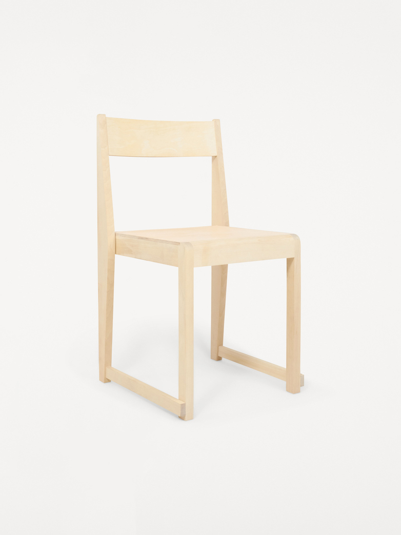 Chair 01 - Natural Wood Frame/ Natural Leather Seat