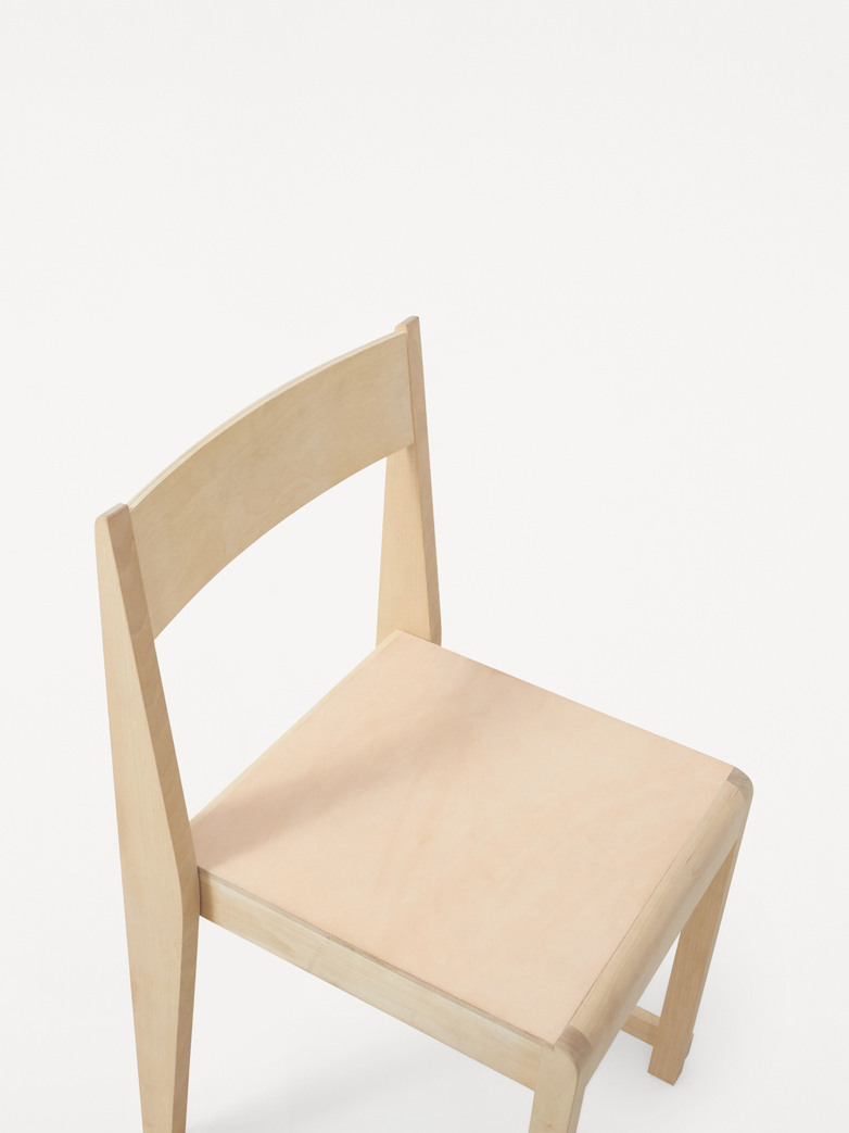 Chair 01 - Natural Wood Frame/ Natural Leather Seat