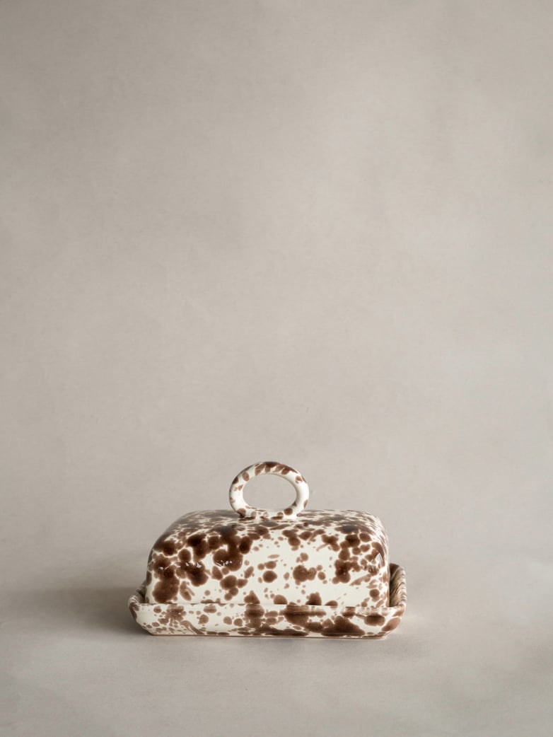 Spruzzi Vivente - Butter Dish - Creme/Brown