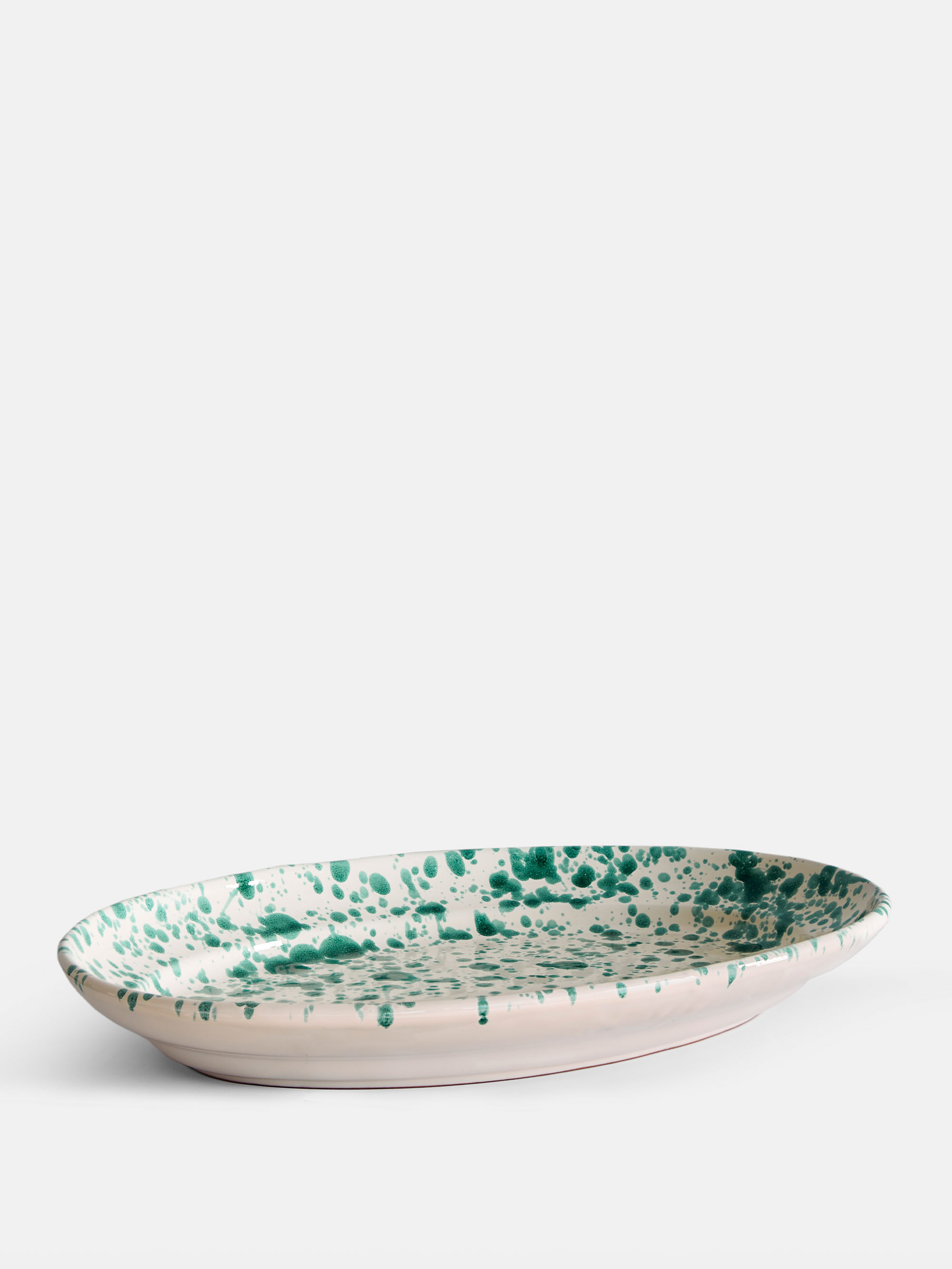 30079 918cc7dff9 Spruzzi Vivente Big Oval Plate Green On Creme Portrait